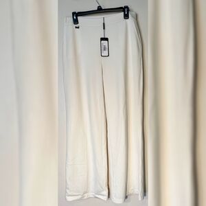 Elegant Cream Wide Leg Pants